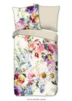 Descanso Dekbedovertrek "bloemen" - Ecru - (155x220 cm) - Biologisch Katoen satijn