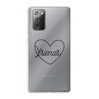Friends heart black: Samsung Galaxy Note 20 / Note 20 5G Transparant Hoesje