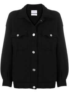 Barrie cardigan nervuré à détail de boutonnière - Noir