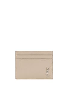 Saint Laurent porte-cartes Tiny Cassandre en cuir - Tons neutres