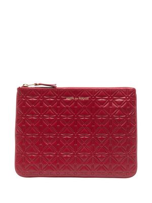 Comme Des Garçons Wallet portefeuille à motif géométrique embossé - Rouge