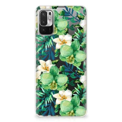 Xiaomi Redmi Note 10/10T 5G | Poco M3 Pro | TPU Case | Orchidee Groen Xiaomi Redmi Note 10/10T 5G | Poco M3 Pro | TPU Case | Orchidee Groen