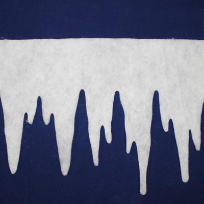 Ijspegel rand - 2x - wit - 28 x 200 cm - polyester - sneeuwversiering - sneeuwrand