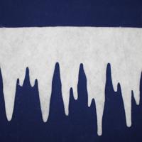 Ijspegel rand - 2x - wit - 28 x 200 cm - polyester - sneeuwversiering - sneeuwrand Ijspegel rand - 2x - wit - 28 x 200 cm - polyester - sneeuwversiering - sneeuwrand