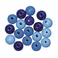 Gekleurde blauwe hobby kralen van hout -dia 6mm - 115x stuks - DIY sieraden maken - Kralen rijgen - thumbnail