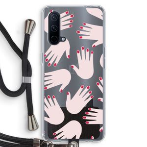 Hands pink: OnePlus Nord CE 5G Transparant Hoesje met koord