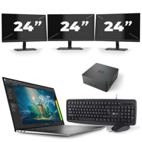 Dell Precision 5570 - Intel Core i7-12e Generatie - 15 inch - 16GB RAM - 256GB SSD - Windows 11 Home + 3x 24 inch Monitor Dell Precision 5570 - Intel Core i7-12e Generatie - 15 inch - 16GB RAM - 256GB SSD - Windows 11 Home + 3x 24 inch Monitor