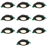 Set van 10 Prado dimbare LED-inbouwspots - 6 watt 570 lumen - CCT instelbare lichtkleur 2700K/4000K/6000K - Lage inbouwdiepte 25 mm - Rond - IP20 voor gebruik binnenshuis - Zwart