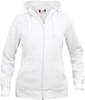 Clique 021035 Basic Hoody Full zip ladies - Wit - M