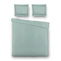 Outlet Effen 200x200 Cm Turquoise Luna Bedding - Dekbed-Discounter.nl