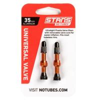 STANS Stan&apos;s valve stem aluminium (pair) - universal, presta - orange - 35mm