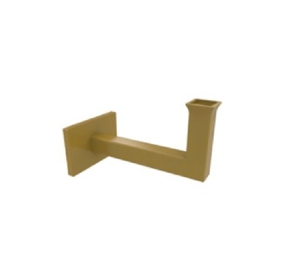 Gouden rechthoekige leuningdrager voor vlakke trapleuning (blind) - per stuk