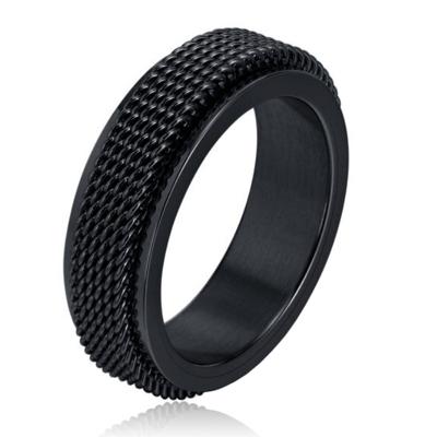 Mendes Jewelry Mesh Ring - Spinner Black-21.5mm