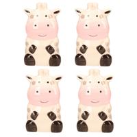 Waterverdamper radiator - 4x - koe - kunststeen - kinderkamer - 17 cm - luchtbevochtiger