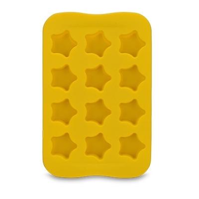 Siliconen chocolade mal lade creatieve geometrie gevormde Ice Cube cake decoratie schimmel vorm: ster (geel)