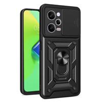 Xiaomi Redmi Note 12 Pro Rotary Ring Hybrid Case with Camera Shield - Black - thumbnail