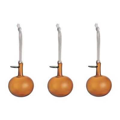 Iittala Oiva Toikka Glazen appel bruin set van 3