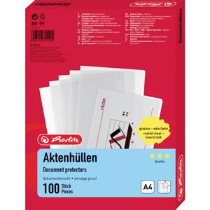 Herlitz Zichttassen 10843746 DIN A4 PP 0.11 mm Glas (helder) 10843746 100 stuk(s)