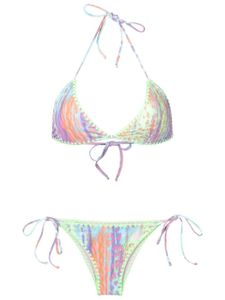 Brigitte bikini en crochet à imprimé léopard - Multicolore