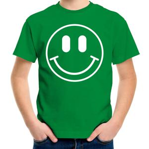 Verkleed T-shirt voor jongens - smiley - groen - carnaval - feestkleding voor kinderen