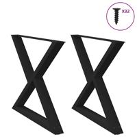 Eettafelpoten 2 st 90x(72-73,3) cm staal zwart