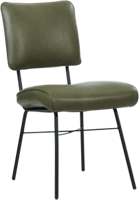 Olijfgroene leren industriële design eetkamerstoel Solid - Granada leer Moss (olijfgroen leer)