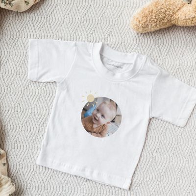 Baby shirt bedrukken - Korte mouw - Wit - 86/92
