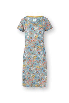 Pip Studio Daniela Nachthemd Korte Mouw Jameela Blauw XS