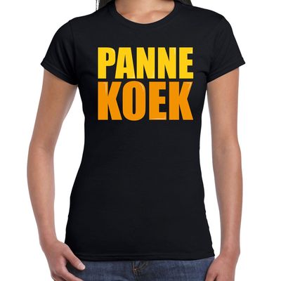 Pannekoek fun tekst t-shirt zwart dames