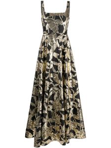 Marchesa Notte robe longue Lotus Lady à ornements de sequins - Noir