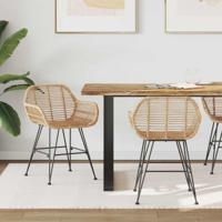 Eetkamerstoel 2 pcs Naturel 55 x 50 x 74 cm Riet en IJzer