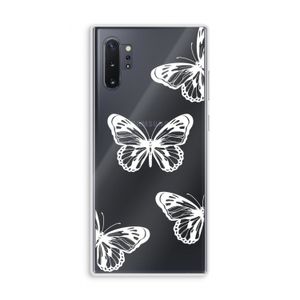 White butterfly: Samsung Galaxy Note 10 Plus Transparant Hoesje