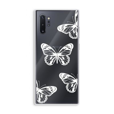 White butterfly: Samsung Galaxy Note 10 Plus Transparant Hoesje