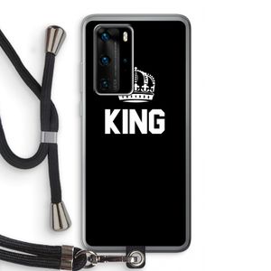 King zwart: Huawei P40 Pro Transparant Hoesje met koord