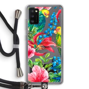 Papegaaien: Samsung Galaxy A41 Transparant Hoesje met koord