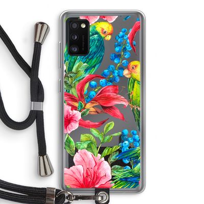 Papegaaien: Samsung Galaxy A41 Transparant Hoesje met koord