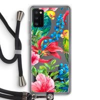 Papegaaien: Samsung Galaxy A41 Transparant Hoesje met koord