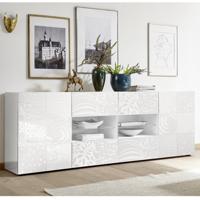 Dressoir Miro 241 cm breed in hoogglans wit