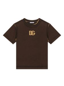 Dolce & Gabbana Kids t-shirt en coton à logo imprimé - Marron