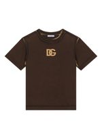 Dolce & Gabbana Kids t-shirt en coton à logo imprimé - Marron