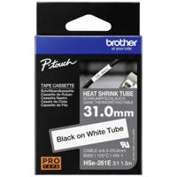 Brother HSE261E Labeltape krimpkous Tapekleur: Wit Tekstkleur: Zwart 31 mm 1.5 m - thumbnail