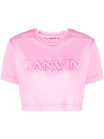Lanvin t-shirt crop à logo brodé - Rose