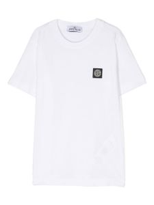 Stone Island Junior t-shirt en coton à patch Compass - Blanc