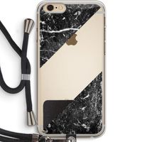 Zwart marmer: iPhone 6 PLUS / 6S PLUS Transparant Hoesje met koord Zwart marmer: iPhone 6 PLUS / 6S PLUS Transparant Hoesje met koord