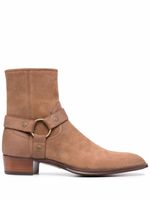 Saint Laurent bottines Wyatt Harness - Marron