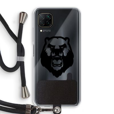 Angry Bear (black): Huawei P40 Lite Transparant Hoesje met koord