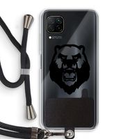 Angry Bear (black): Huawei P40 Lite Transparant Hoesje met koord