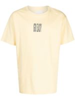 Off Duty t-shirt en coton à slogan imprimé - Jaune - thumbnail