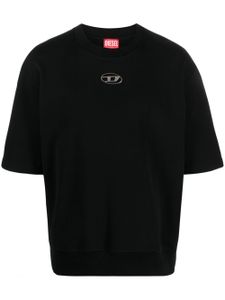 Diesel t-shirt en coton à plaque logo Oval D - Noir