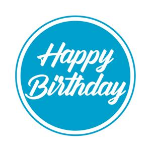 Bierviltjes/onderzetters Happy Birthday - 10x stuks - blauw - D10 cm - Verjaardag versiering